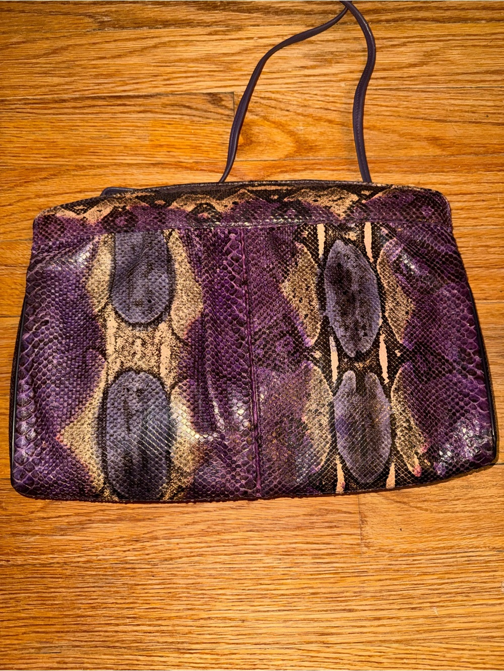 EUC Vintage Bags by Varon purple snakeskin clutch shoulder bag - Picture 4 of 10